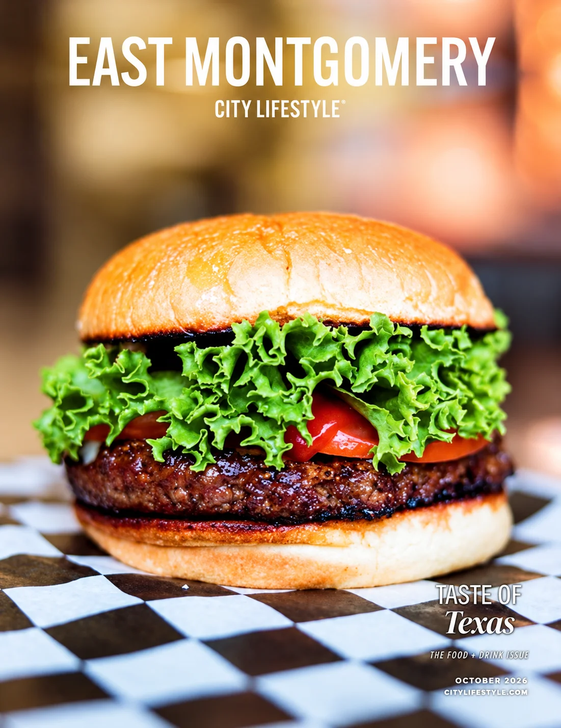 East Montgomery City Lifestyle magazine cover, October 2026 food and drink issue
